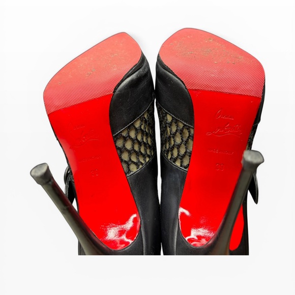 Christian Louboutin Black and Tan Heeled Boots Size 39 - Picture 7 of 16